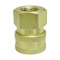 K-T Industries Quick Coupler, 3/8 in Connection, FNPT x Quick Connect, Brass 6-7071